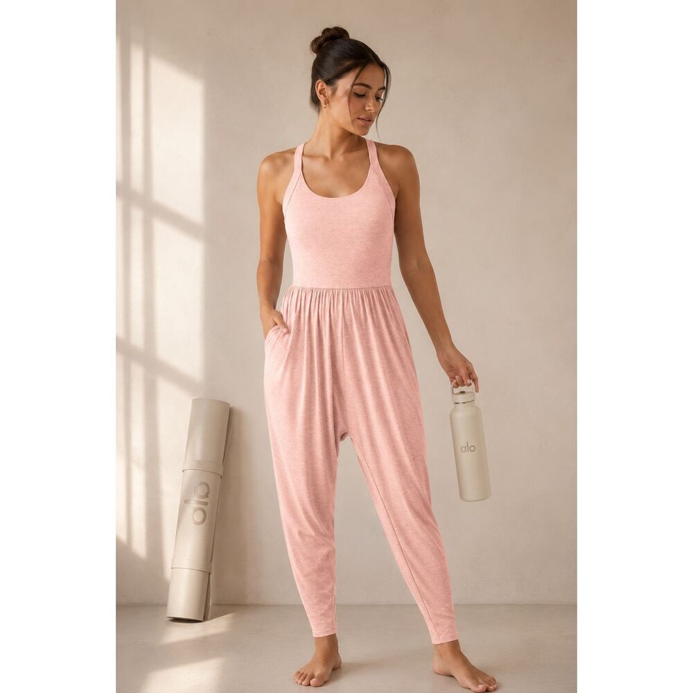 NWT Halara U Neck Pocket Harem Casual Jumpsuit-Easy Peezy Edition, athleisure lo